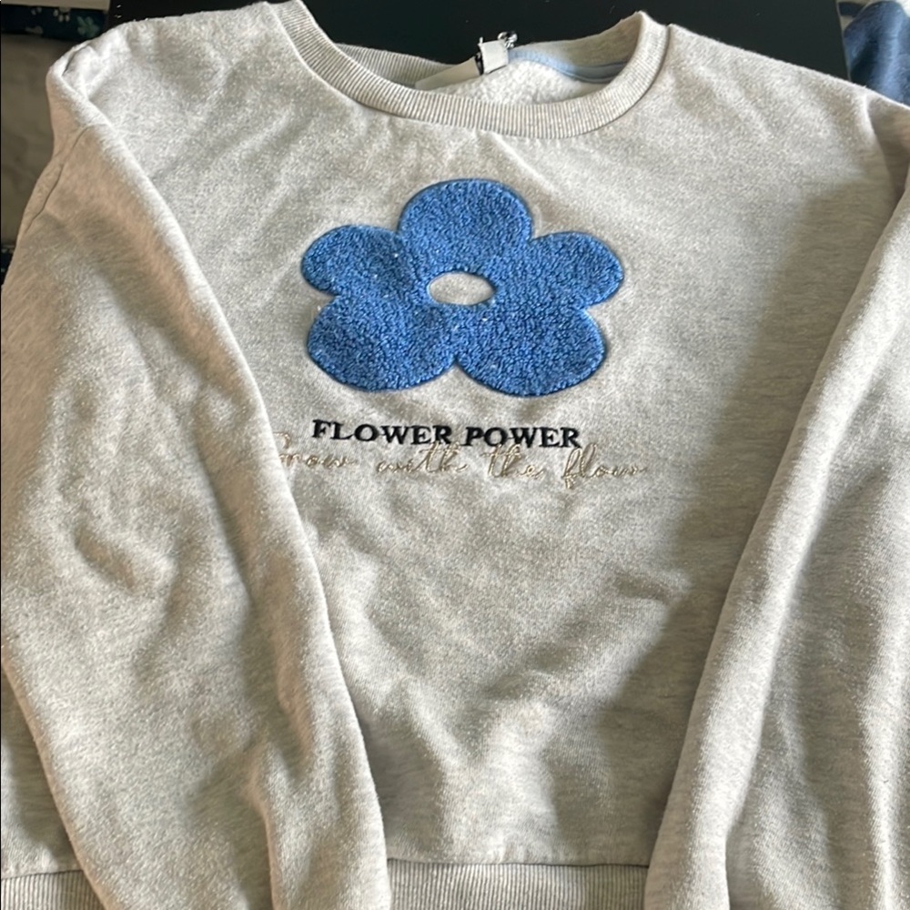 Gray Flower Power Sweatshirt
